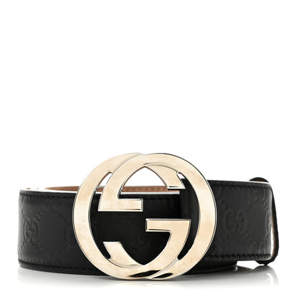 Gucci Guccissima Interlocking G Belt 105 42 Black 1 of 7