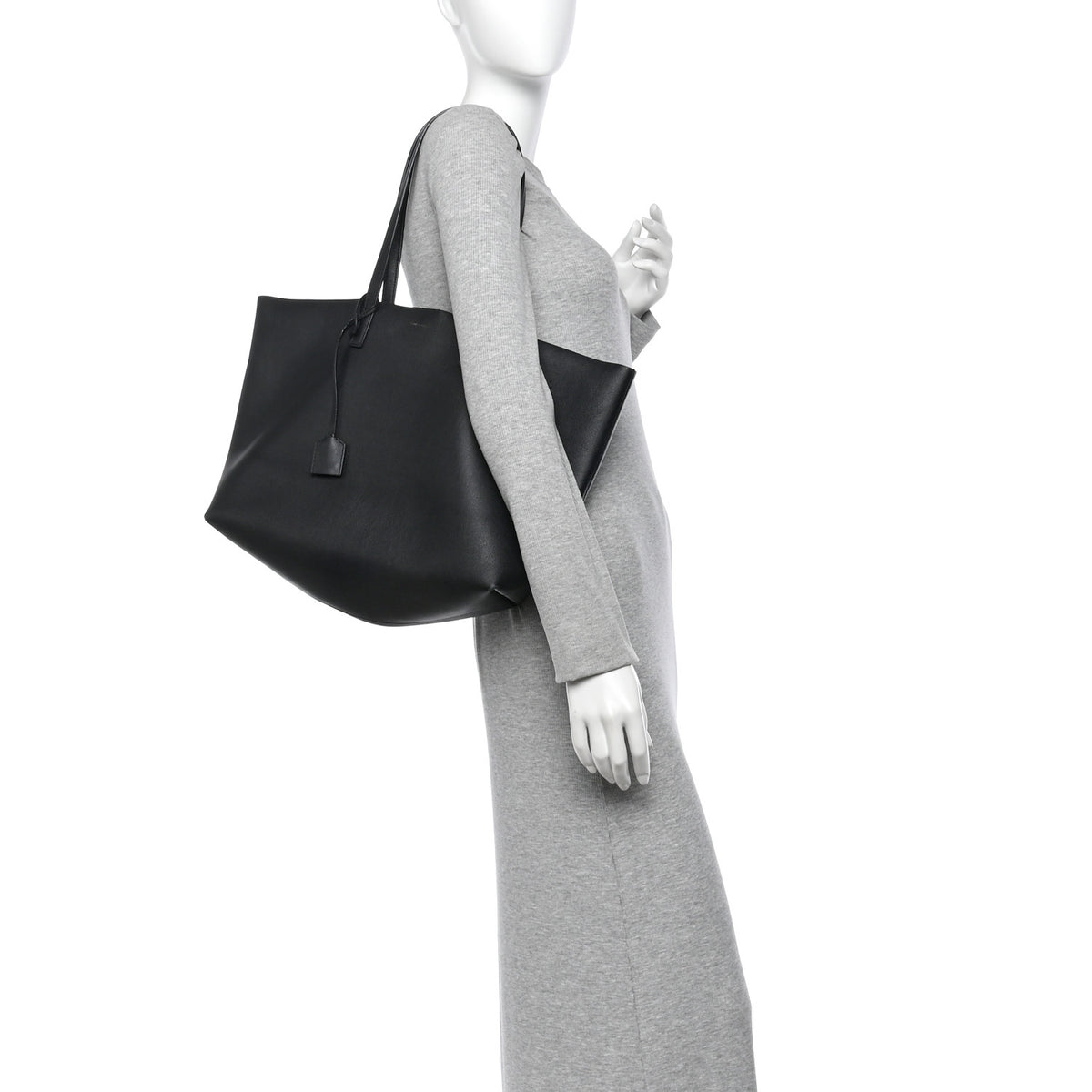 Calfskin Large Shopping Tote Black