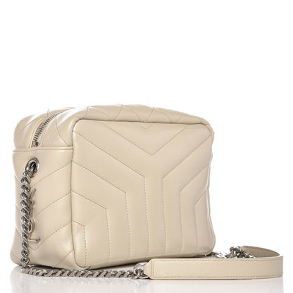 Saint Laurent Calfskin Y Quilted Monogram Small Loulou Bowling Bag Ivory 3 of 10