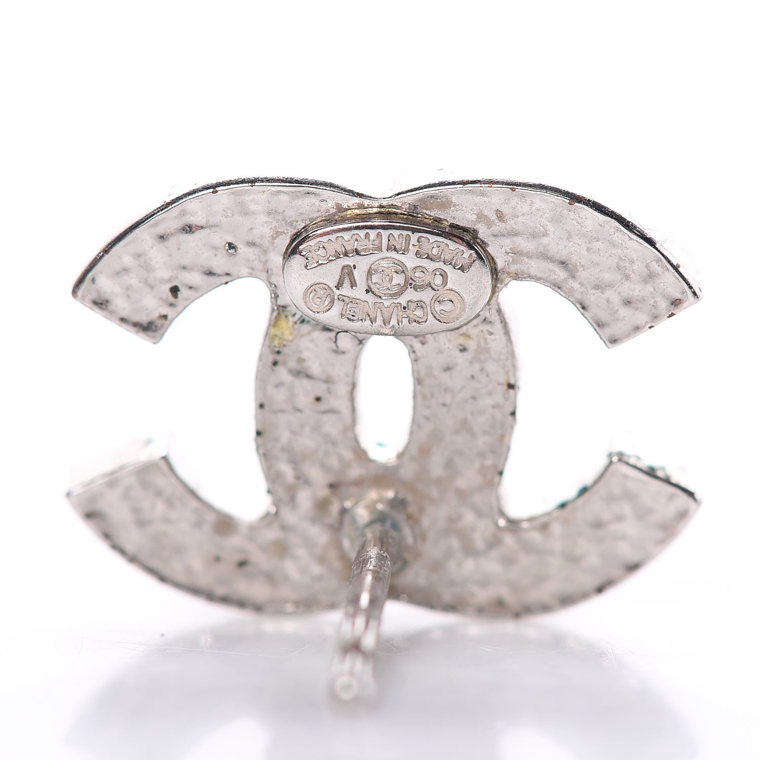 Chanel Crystal CC Earrings Silver 3 of 4