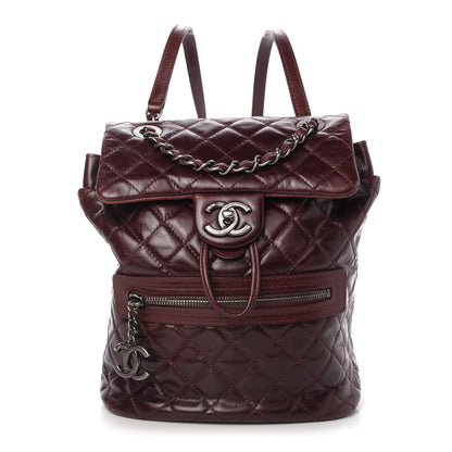 Chanel Glazed Calfskin Quilted Small Salzburg Backpack Burgundy 1 of 10