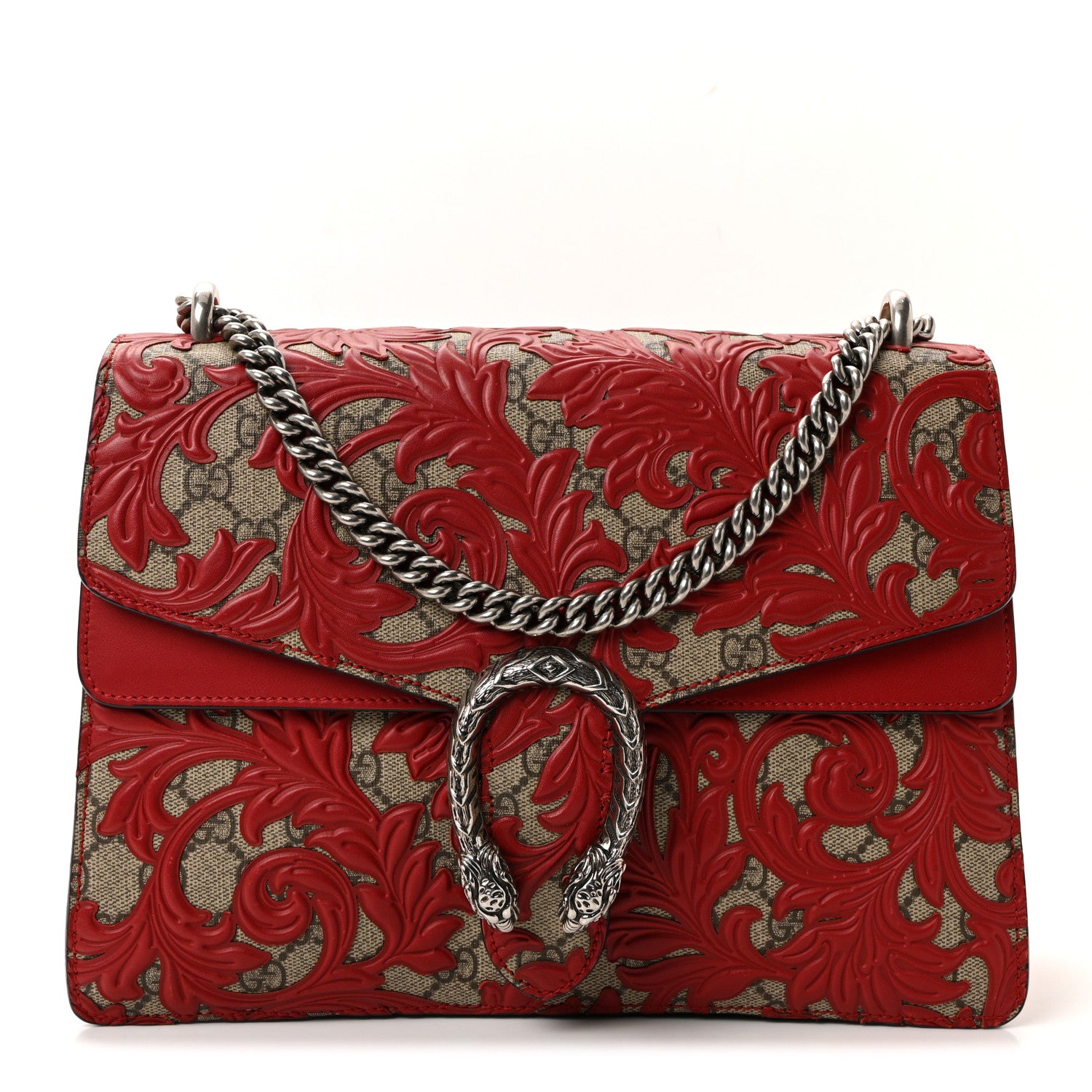 Gucci GG Supreme Monogram Arabesque Medium Dionysus Shoulder Bag Hibiscus Red 1 of 10