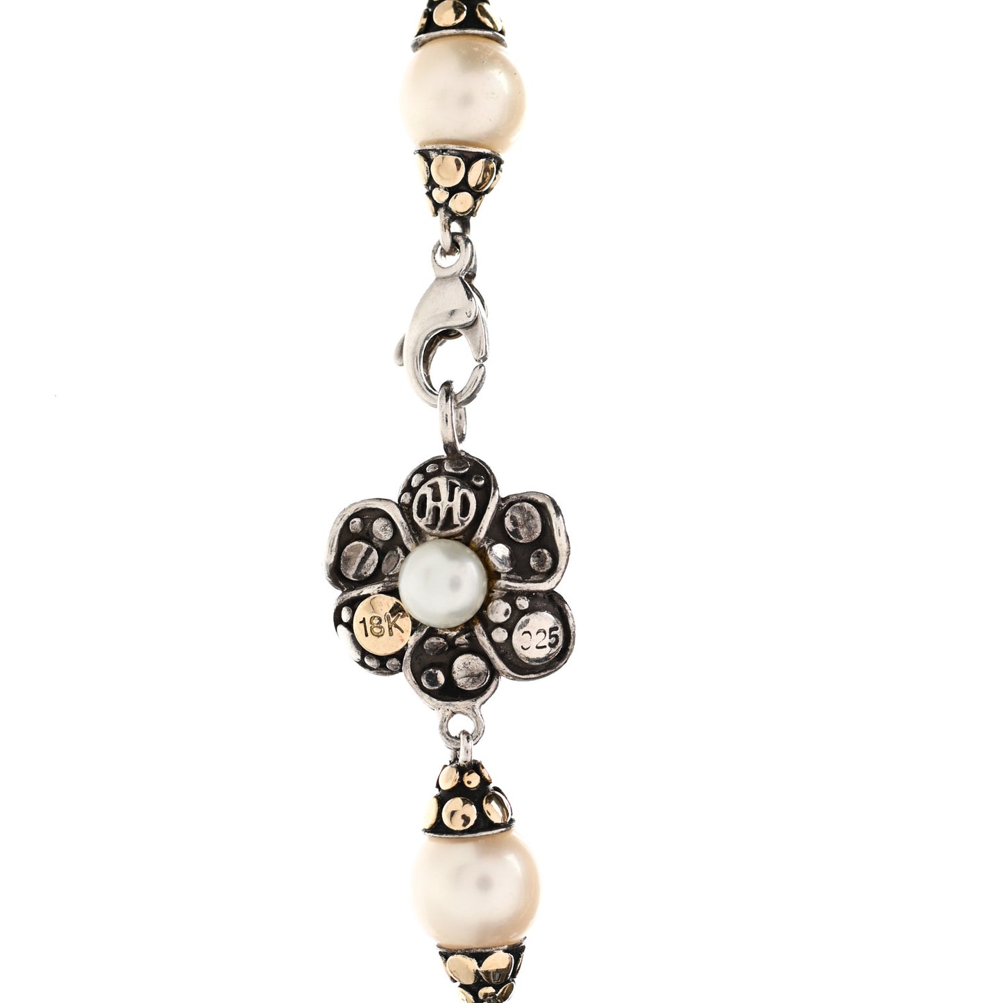 Sterling Silver 18K Gold Pearl Ayu Jasmine Necklace