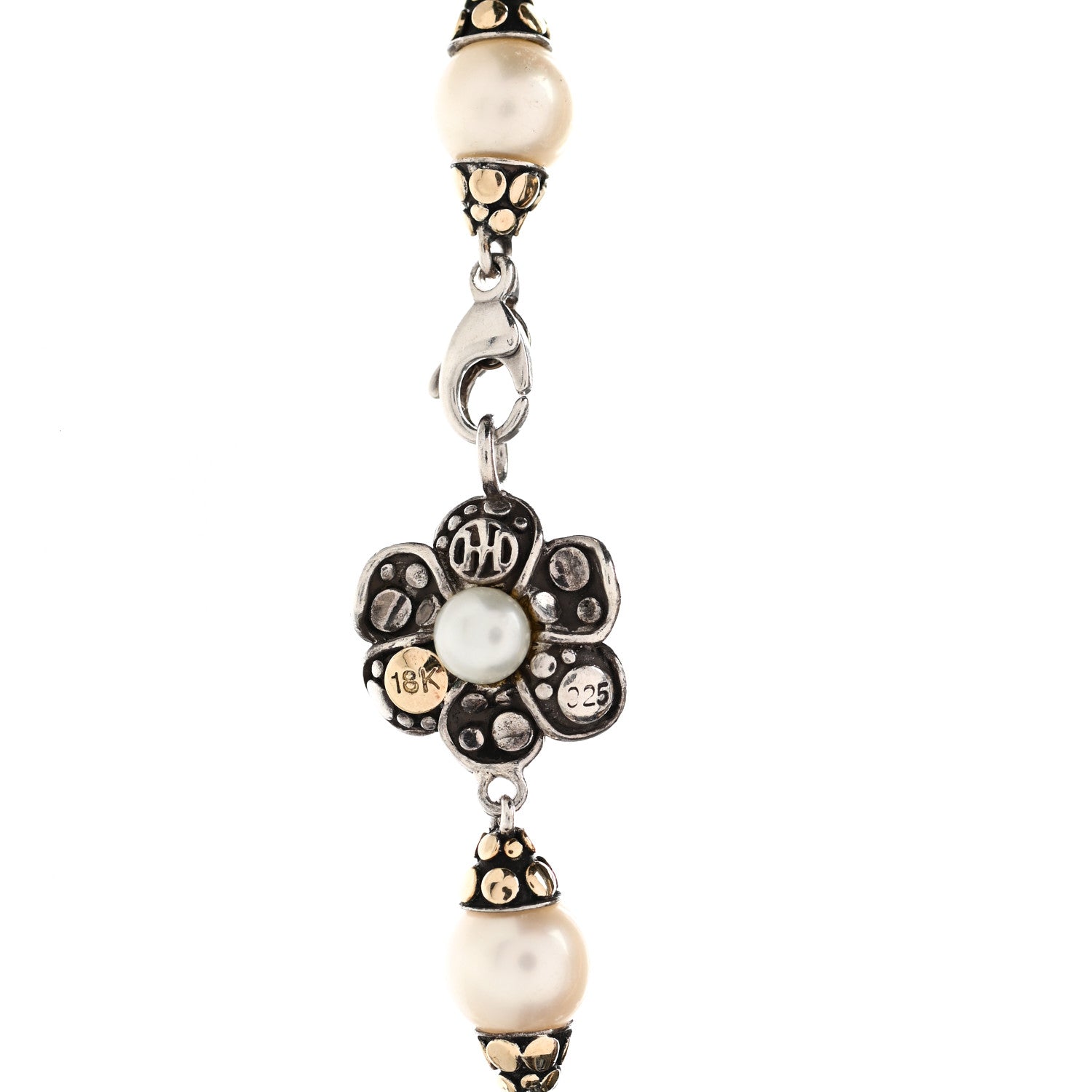 John Hardy Sterling Silver 18K Gold Pearl Ayu Jasmine Necklace 4 of 4