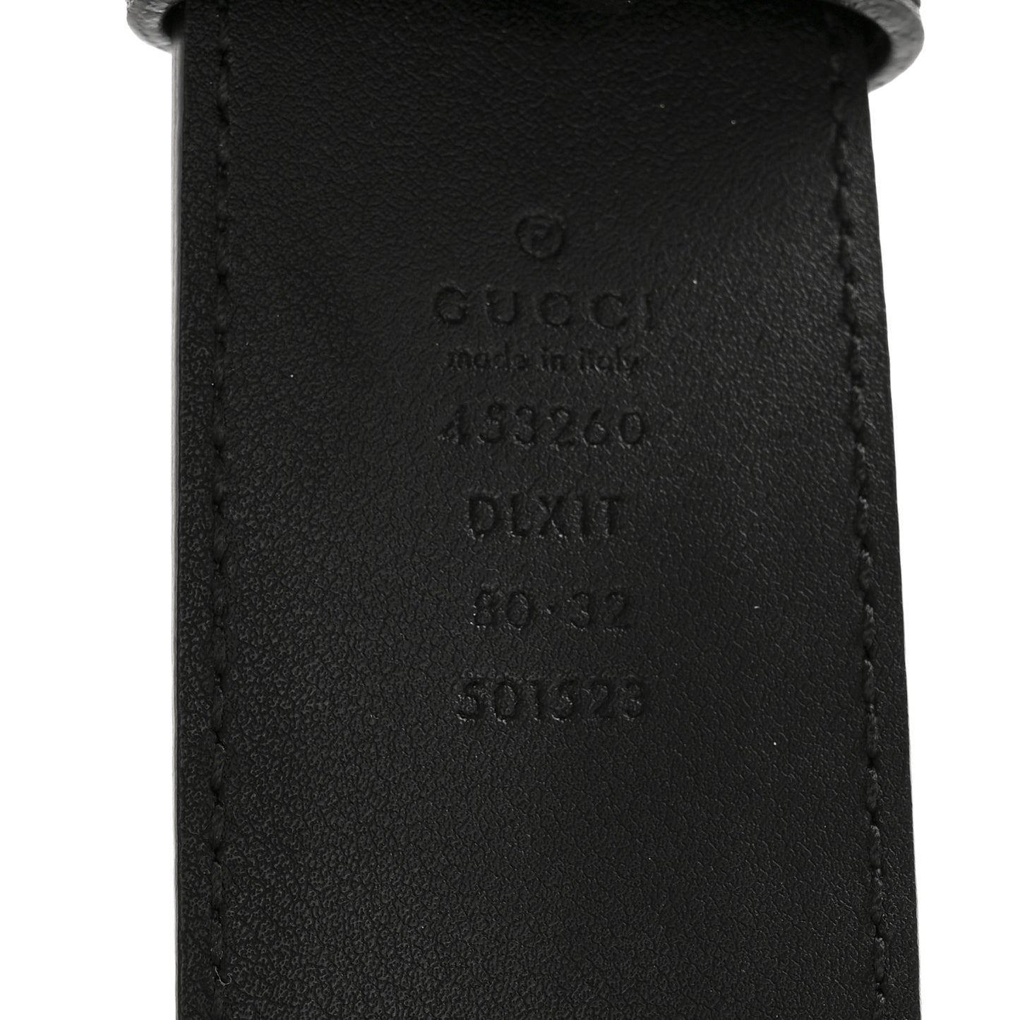 Moon Calfskin Pearl Double G 40mm Belt 80 32 Black Cream