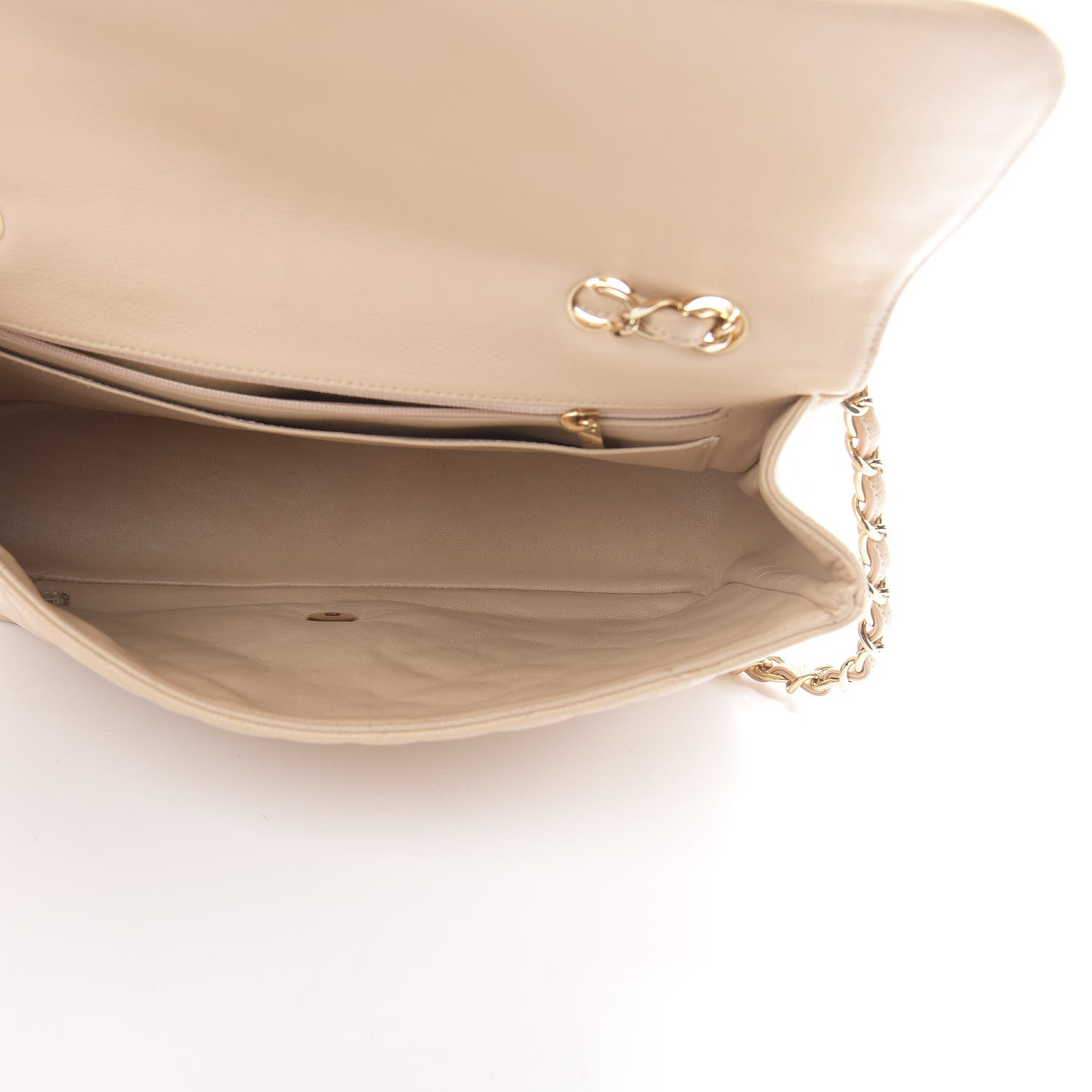 Chanel Caviar Quilted Jumbo Single Flap Beige Clair 4 of 15