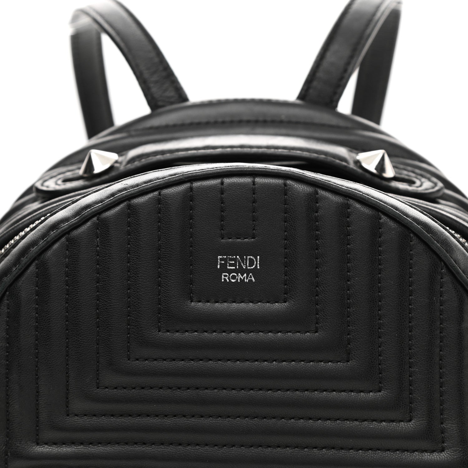 Fendi Shiny Nappa Trapuntata Mini Backpack Black 8 of 11