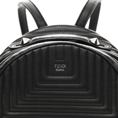 Fendi Shiny Nappa Trapuntata Mini Backpack Black 8 of 11