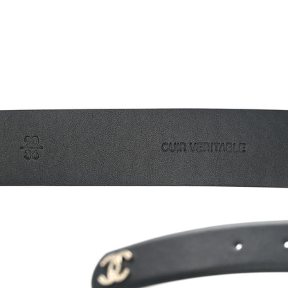 Chanel Lambskin Crystal Buckle Belt 90 36 Black 4 of 5