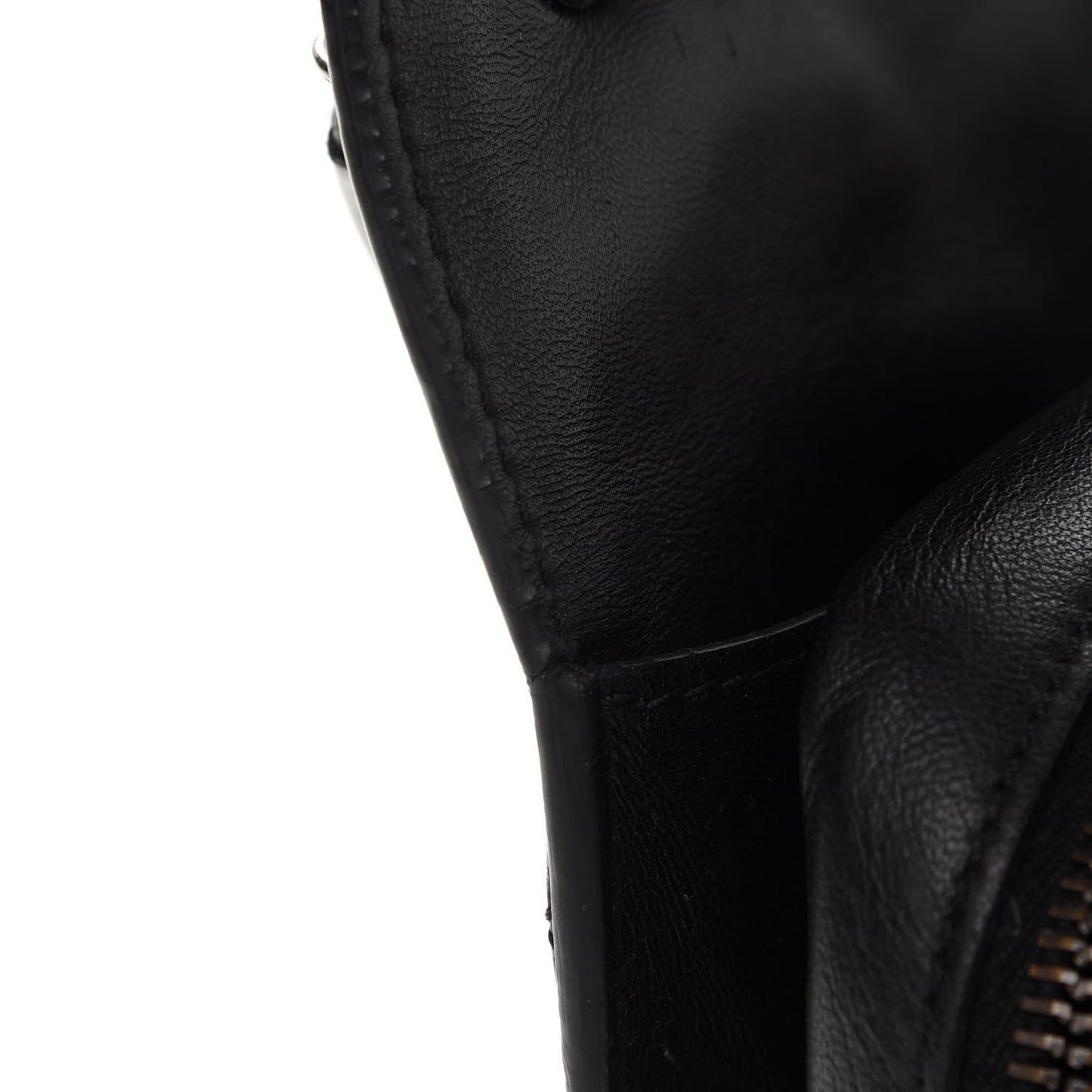 Lambskin Quilted Citizen Zip Large Flap Black