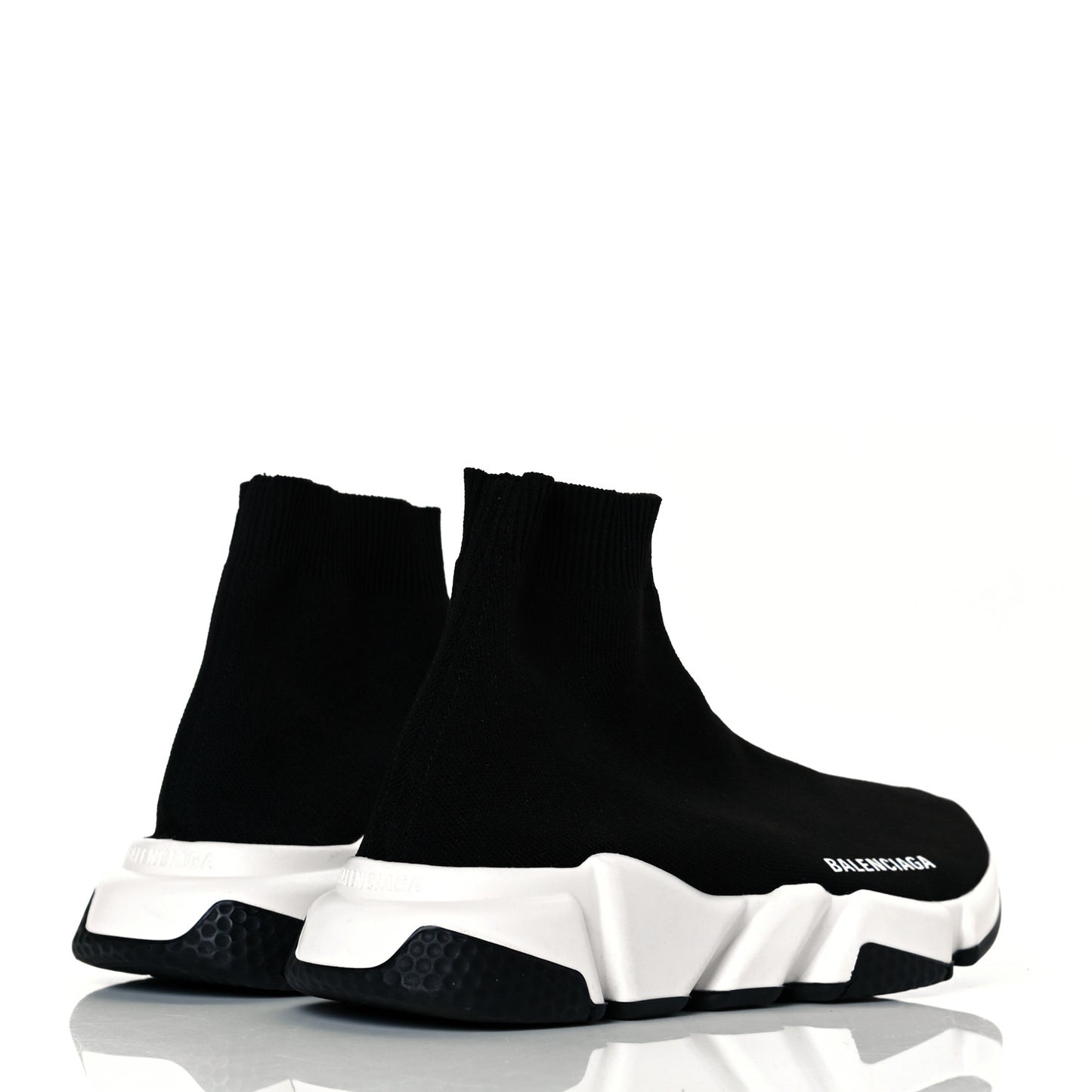 Neoprene Knit Womens Speed Sneakers 38 Black White