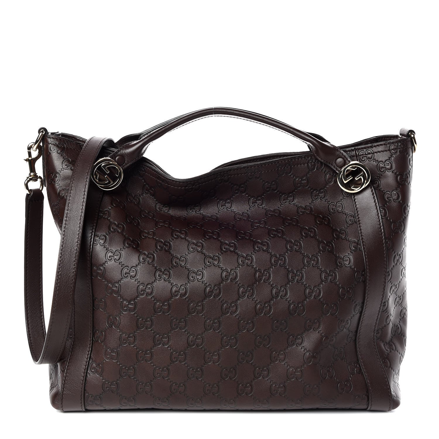 Gucci Guccissima Medium Miss GG Top Handle Bag Dark Brown 1 of 10