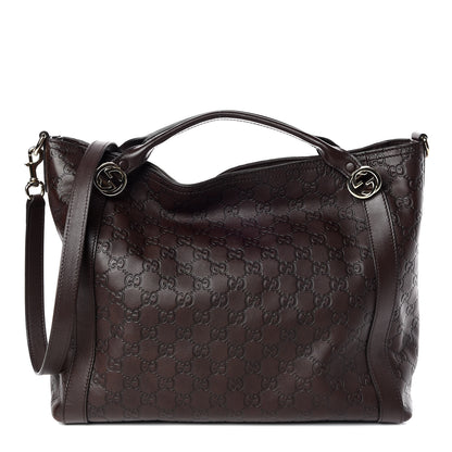 Gucci Guccissima Medium Miss GG Top Handle Bag Dark Brown 1 of 11