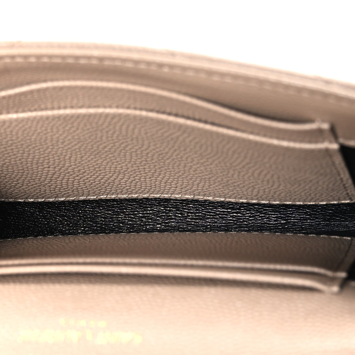 Saint Laurent Grain De Poudre Matelasse Chevron Small Monogram Envelope Wallet Dark Beige 5 of 7