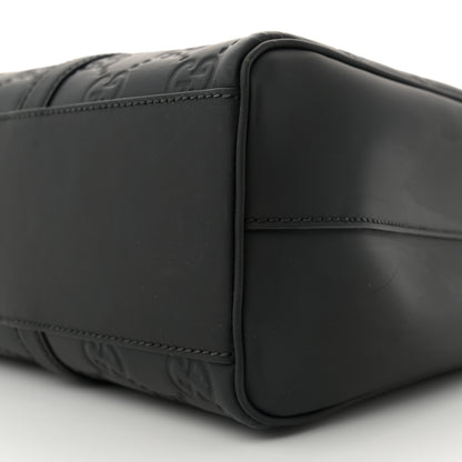 Gucci Calfskin Rubber Effect Tall Convertible Tote Black 10 of 10