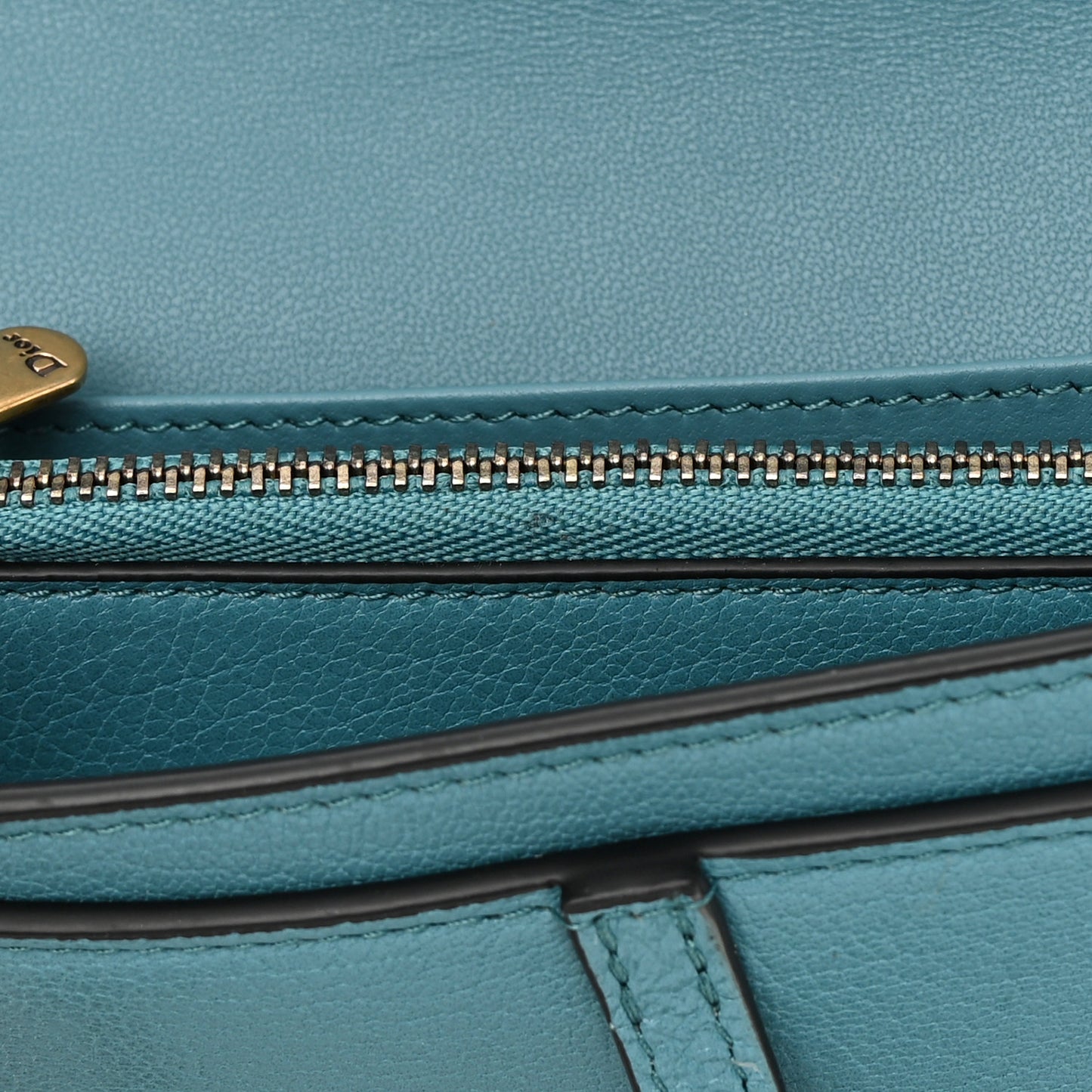 Goatskin Saddle Long Wallet With Chain Blue