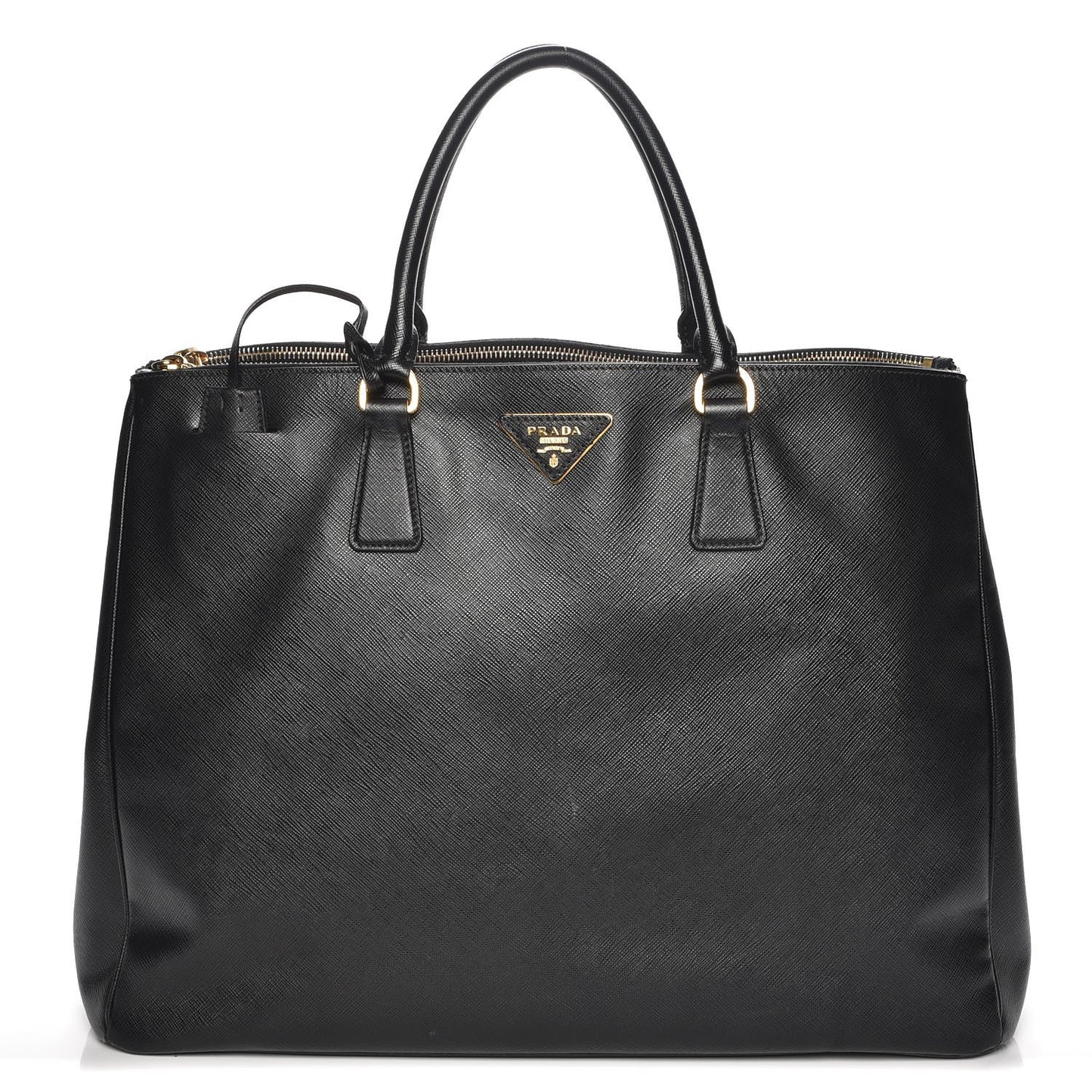 Saffiano Lux Extra Large Galleria Double Zip Tote Black