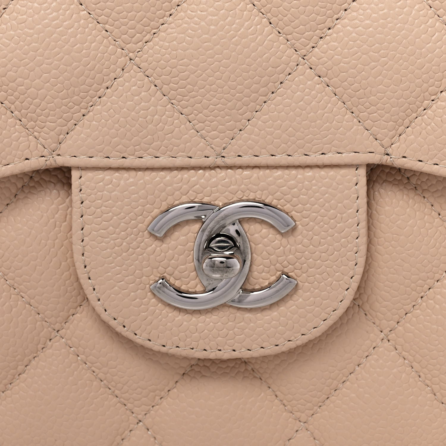 Chanel Caviar Quilted Jumbo Double Flap Beige Clair 8 of 12