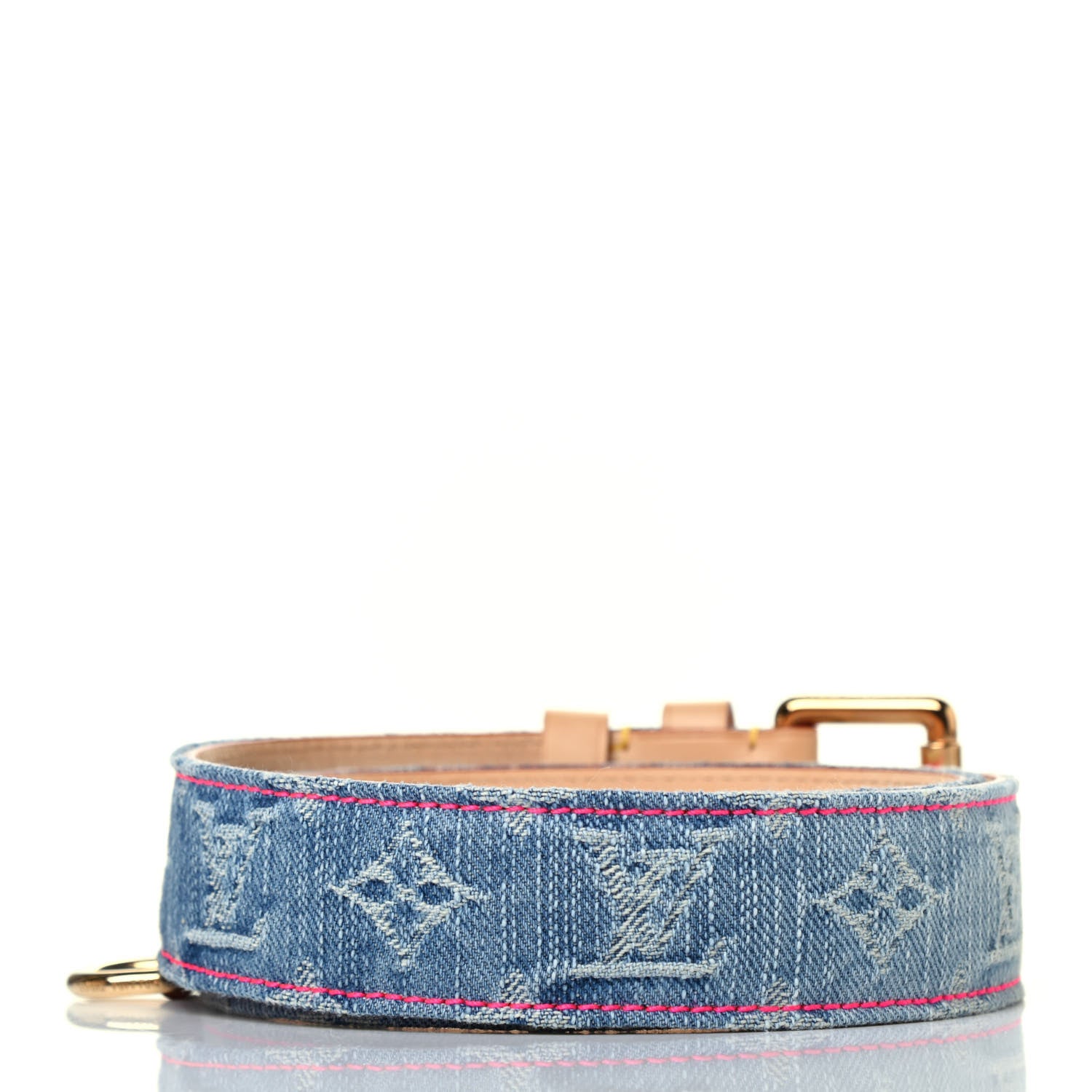 Louis Vuitton Denim Monogram Belt 80 32 Blue 2 of 4