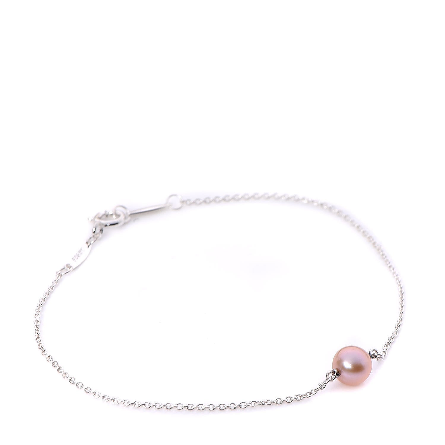 Tiffany Sterling Silver Pink Pearl Elsa Peretti Pearl By The Yard Bracelet 1 of 6