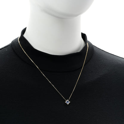 Suzanne Kalan 18K Yellow Gold Diamond Blue Sapphire Princess Midi Pendant Necklace 2 of 6