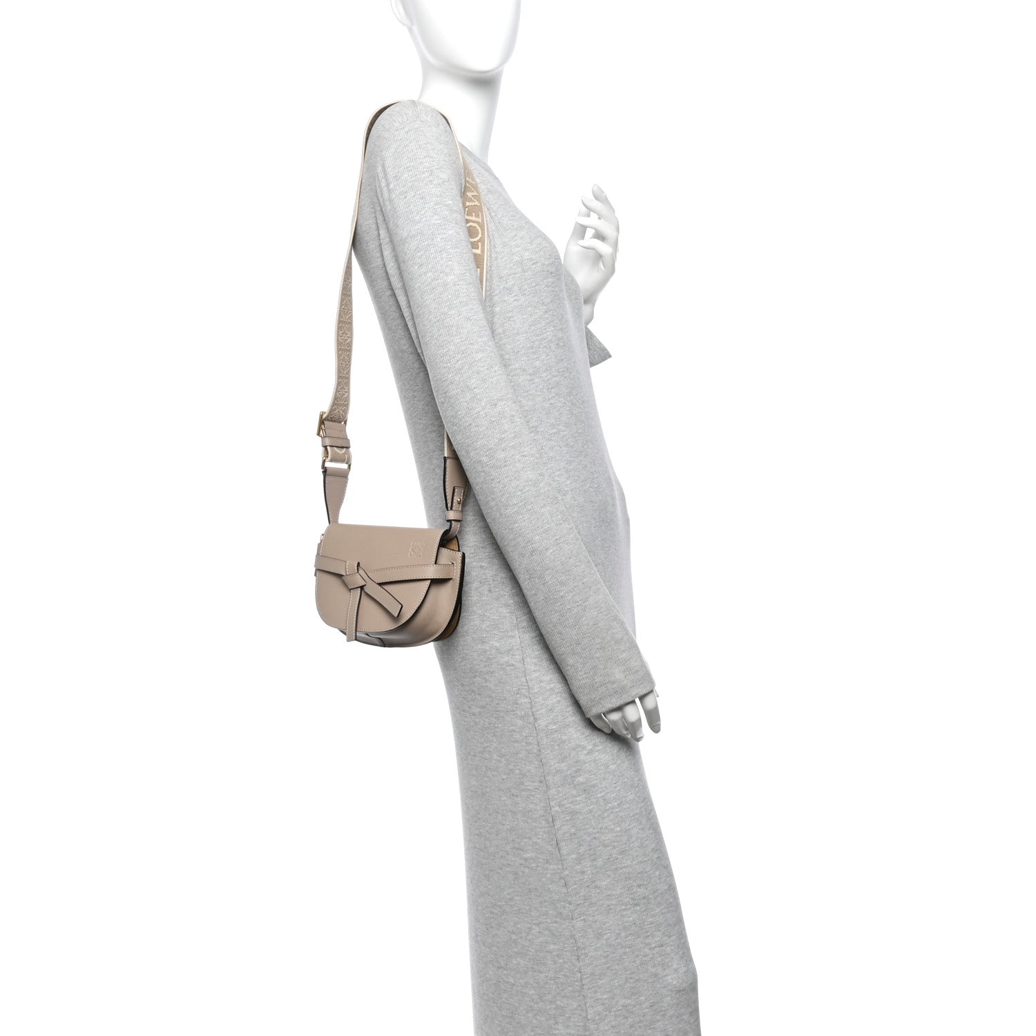 Loewe Calfskin Jacquard Mini Gate Dual Bag Clay 2 of 9