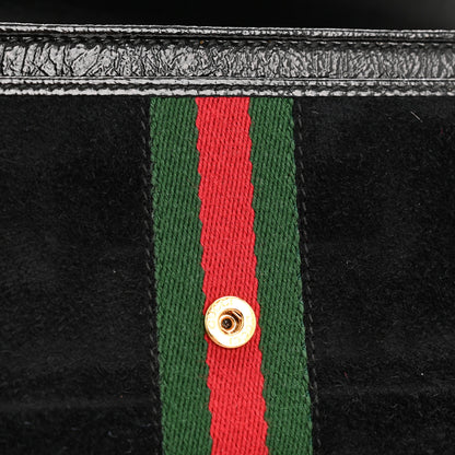 Gucci Suede Patent Web Ophidia Wallet On Chain Black 12 of 13