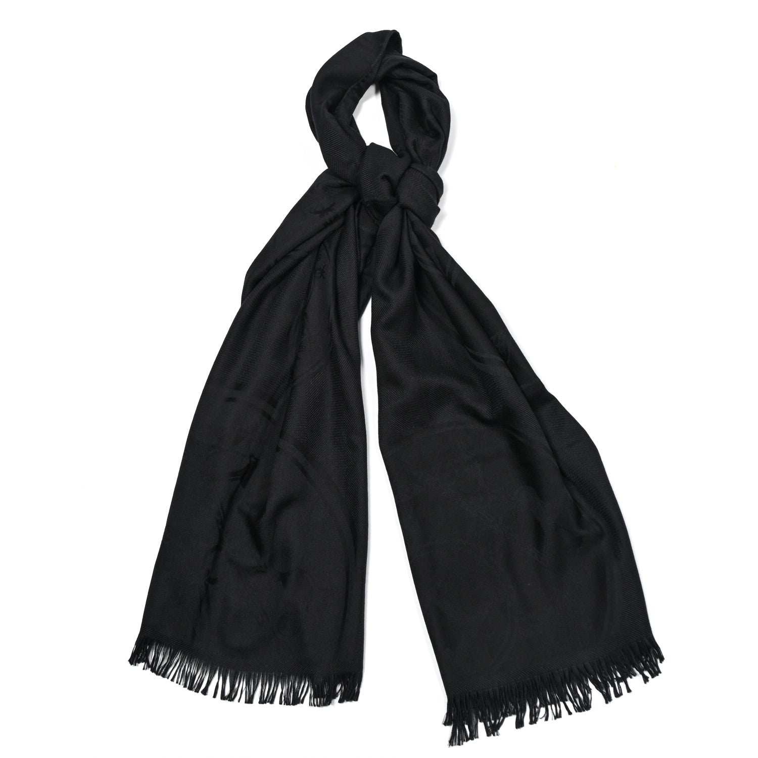 Hermes Cashmere Silk New Libris Stole Black 1 of 4