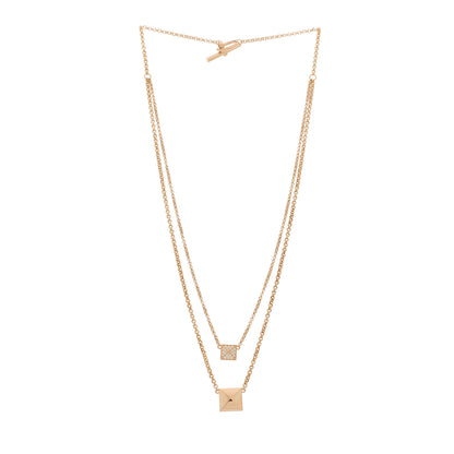 Hermes 18K Rose Gold Diamond Clou d'H Double Pendant Necklace 3 of 6