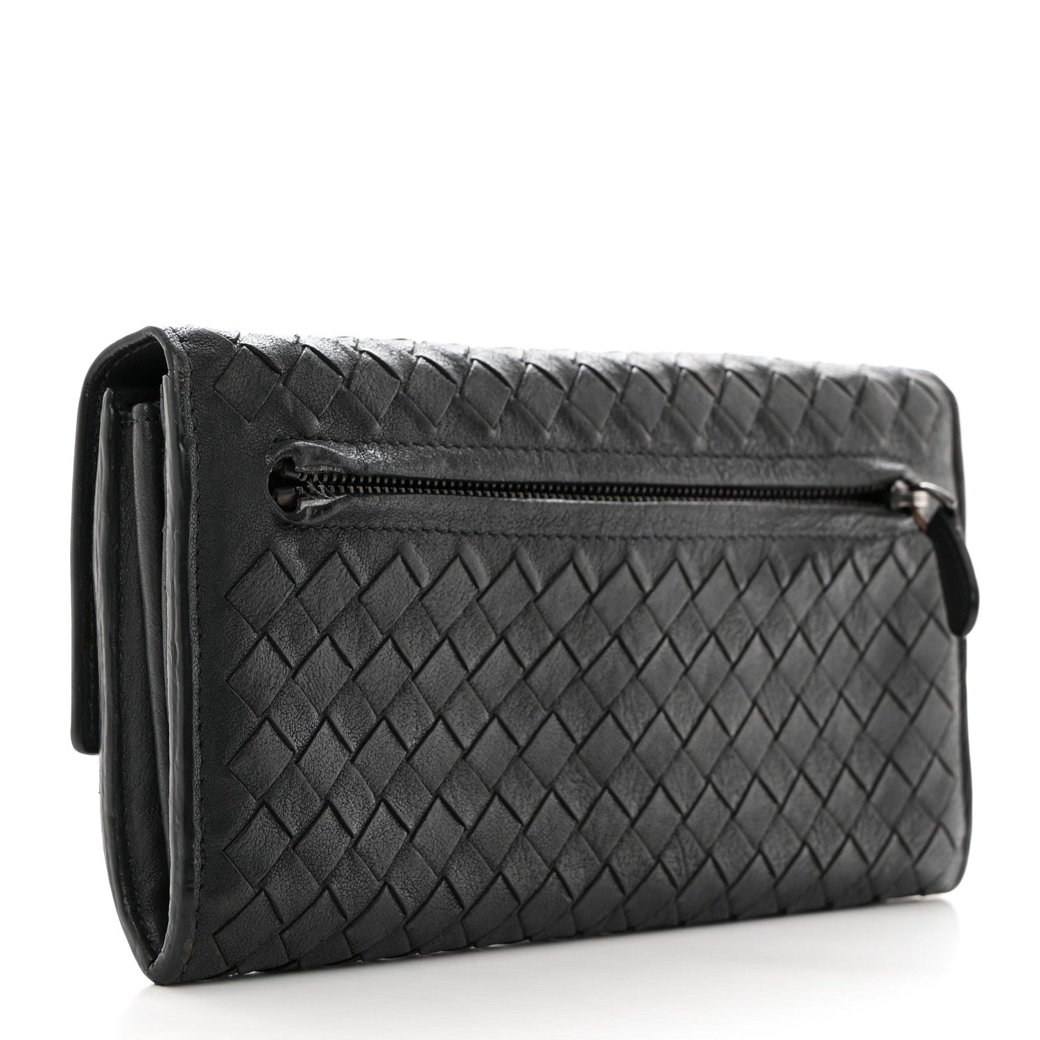 Bottega Veneta Nappa Intrecciato Continental Flap Wallet Ferro Gray 3 of 12