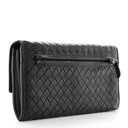 Bottega Veneta Nappa Intrecciato Continental Flap Wallet Ferro Gray 3 of 12