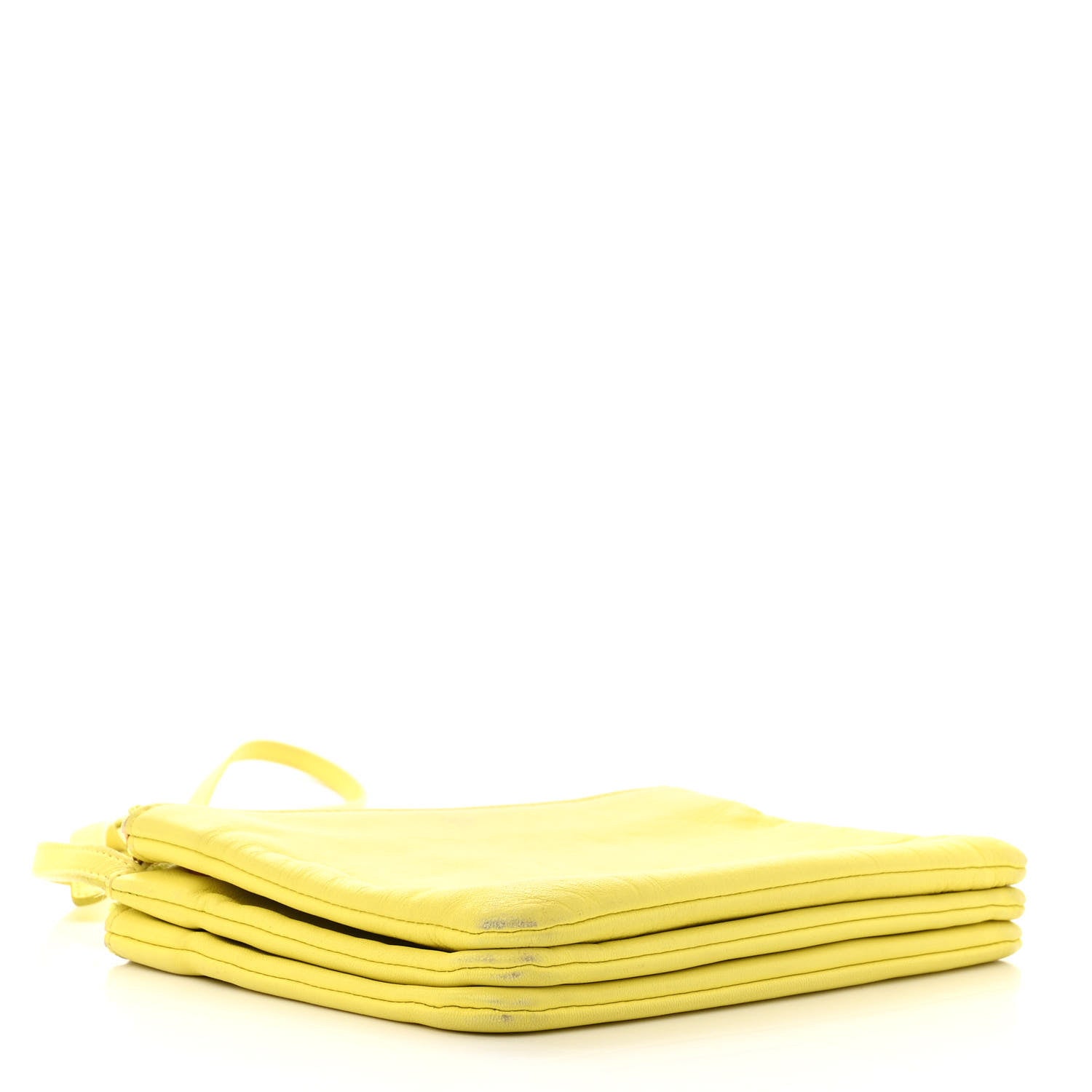 Celine Lambskin Small Trio Crossbody Bag Citron 4 of 17