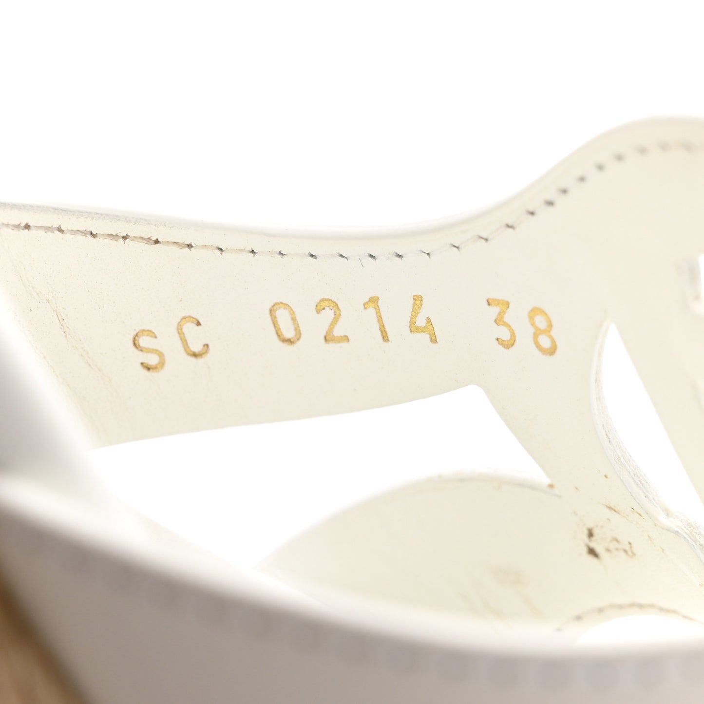 Calfskin LV Isola Espadrille Wedge Sandals 38 White