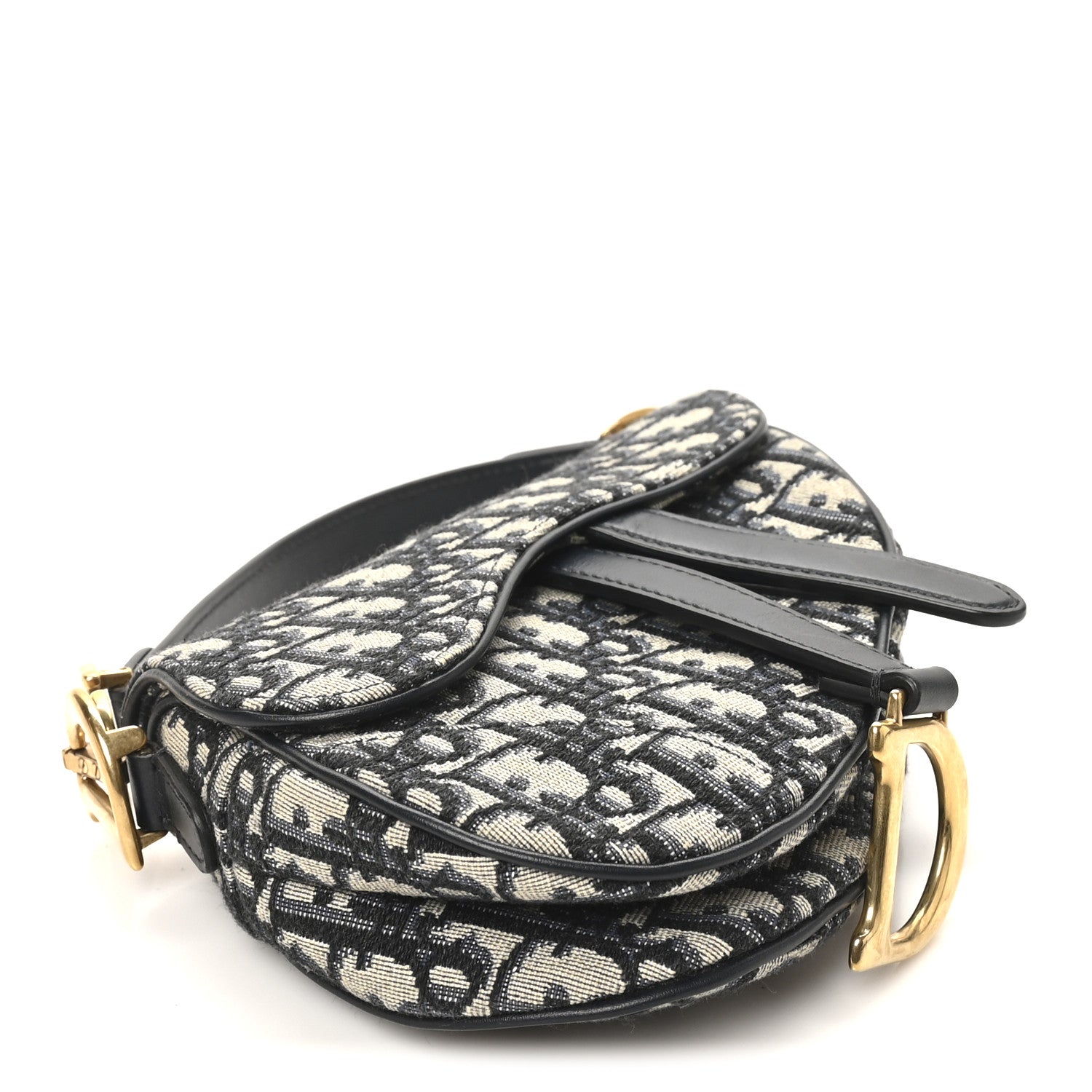 Christian Dior Oblique Mini Saddle Bag Blue 4 of 10