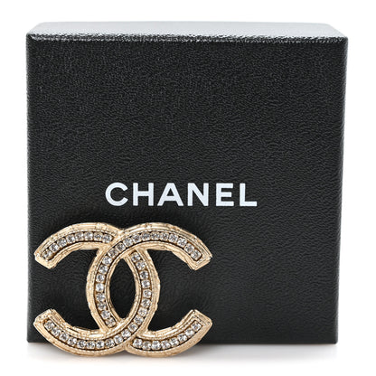 Chanel Crystal CC Brooch Gold 4 of 4
