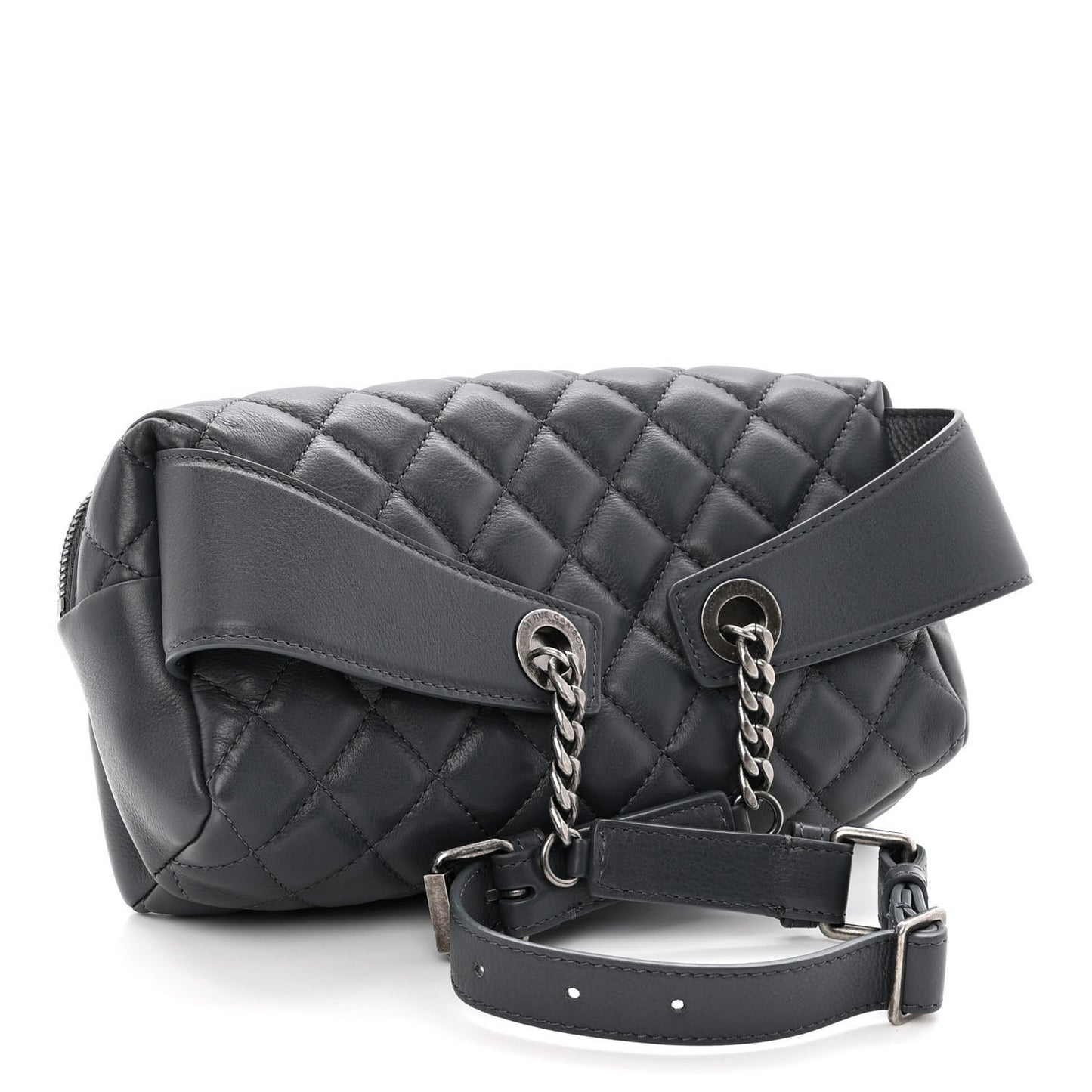 Calfskin Quilted Waist Bag Blue