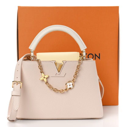 Louis Vuitton Taurillon Enamel Flower Chain Capucines BB Beige Yellow Creme 9 of 9