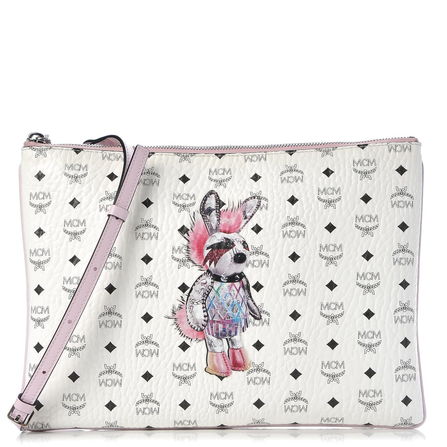 Visetos Medium Punk Rabbit Crossbody Pouch White