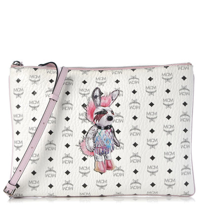 MCM Visetos Medium Punk Rabbit Crossbody Pouch White 1 of 13
