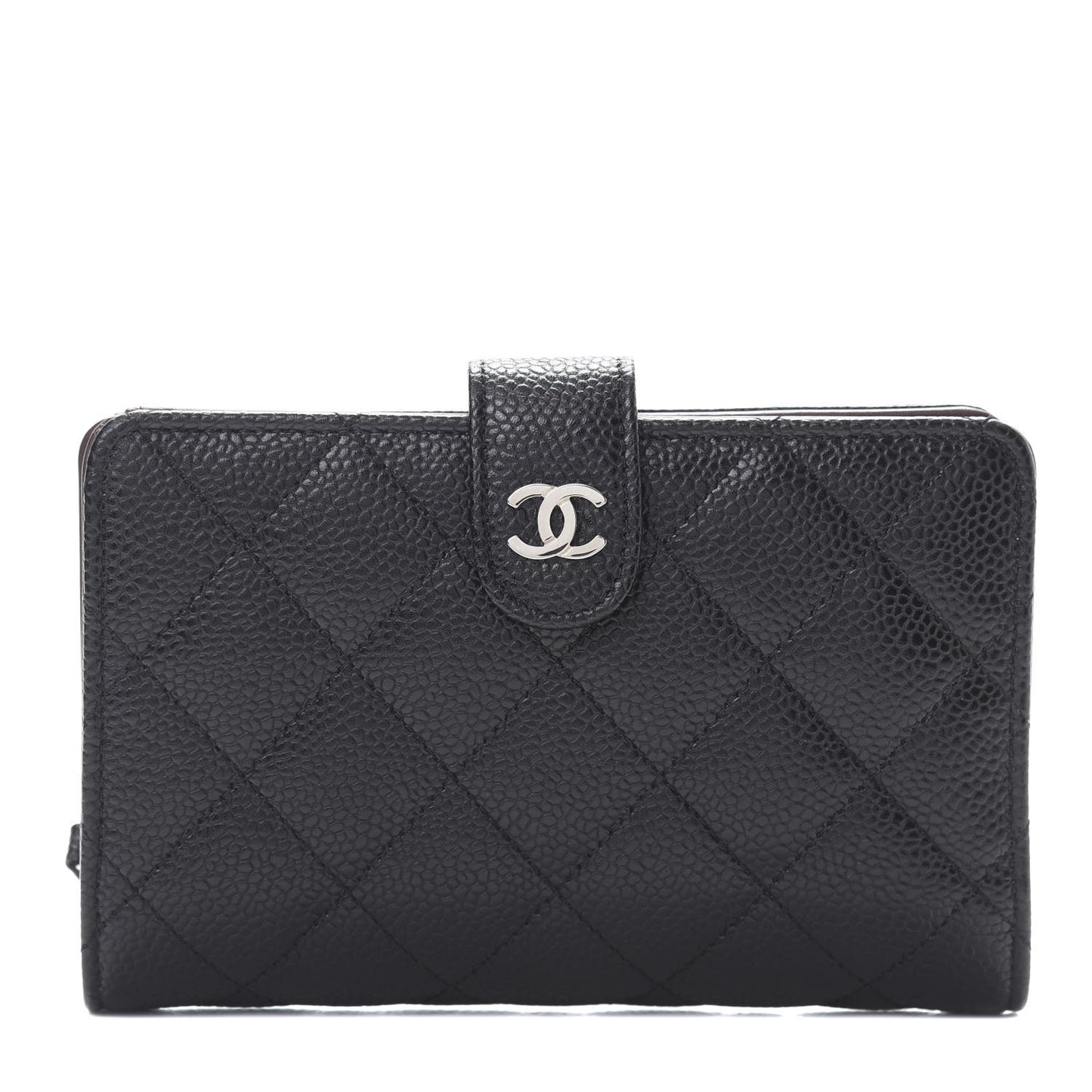 Caviar Quilted CC French Wallet Black