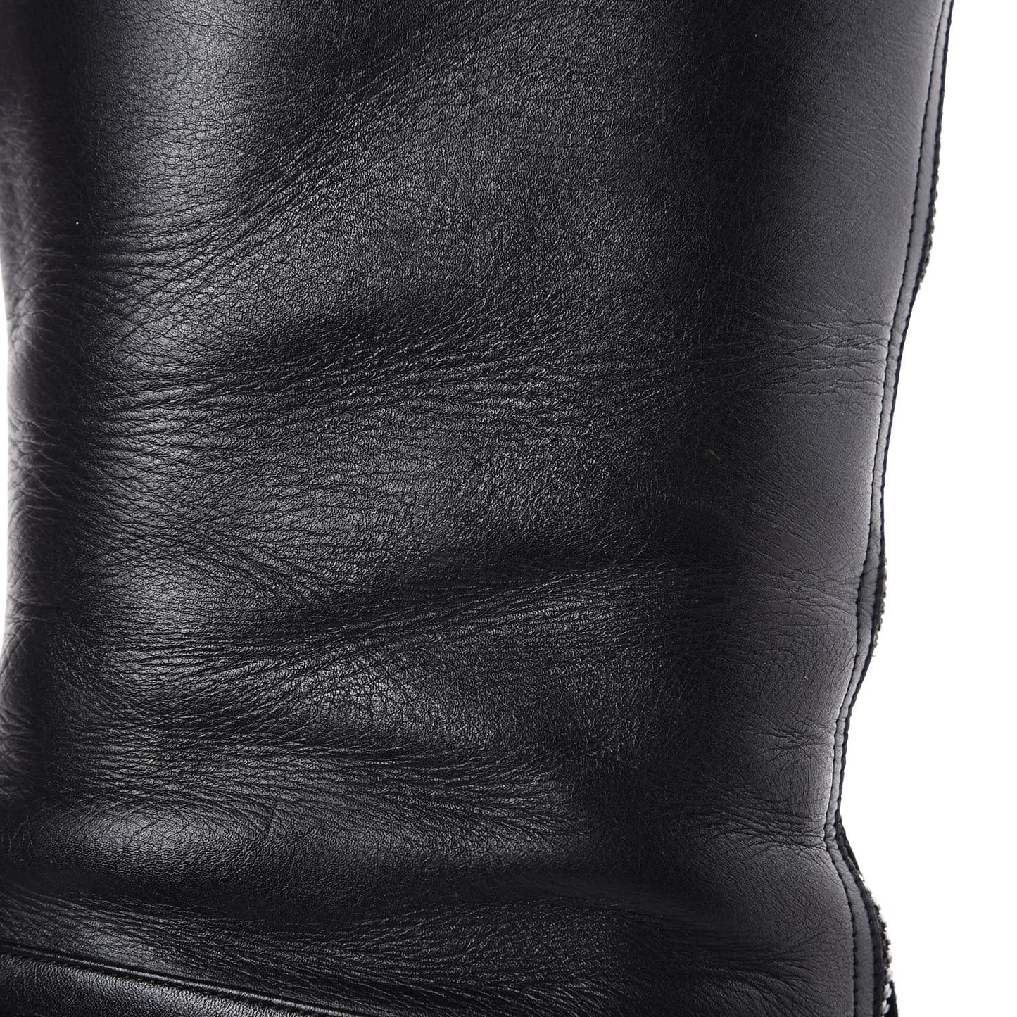 Matte Calfskin Foresta Knee High Wedge Boots 37.5 Black