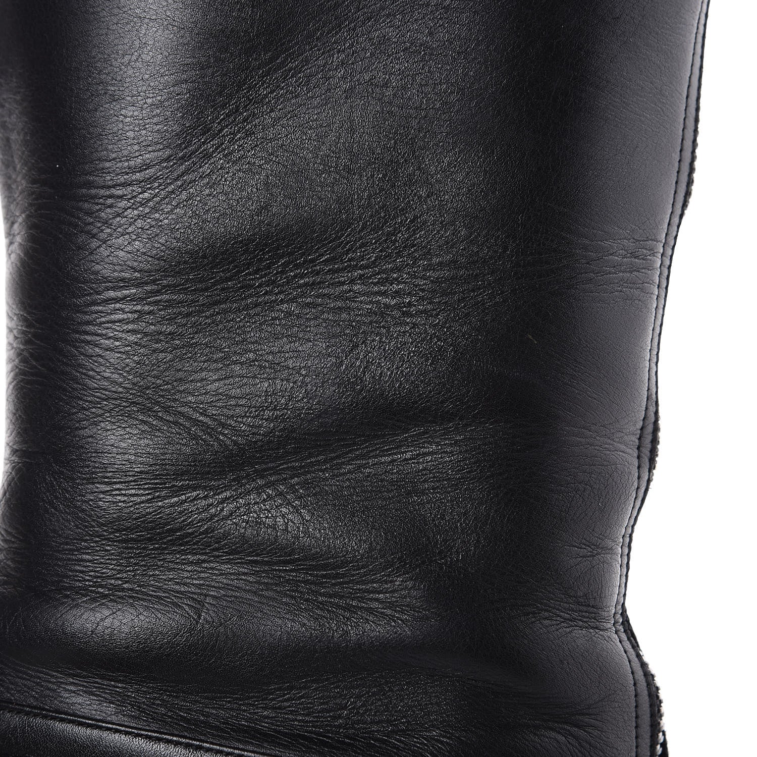 Christian Louboutin Matte Calfskin Foresta Knee High Wedge Boots 37.5 Black 11 of 16