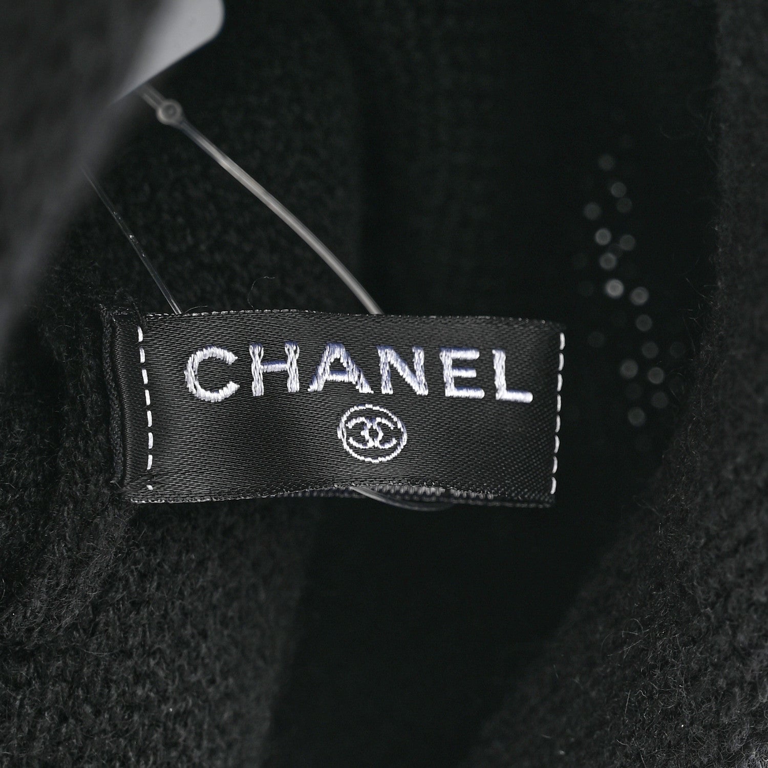 Chanel Cashmere CC Beanie Hat Black 5 of 6