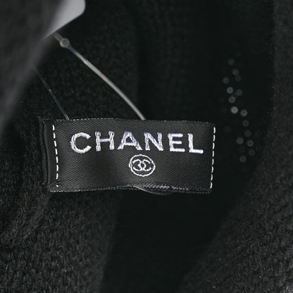 Chanel Cashmere CC Beanie Hat Black 5 of 6