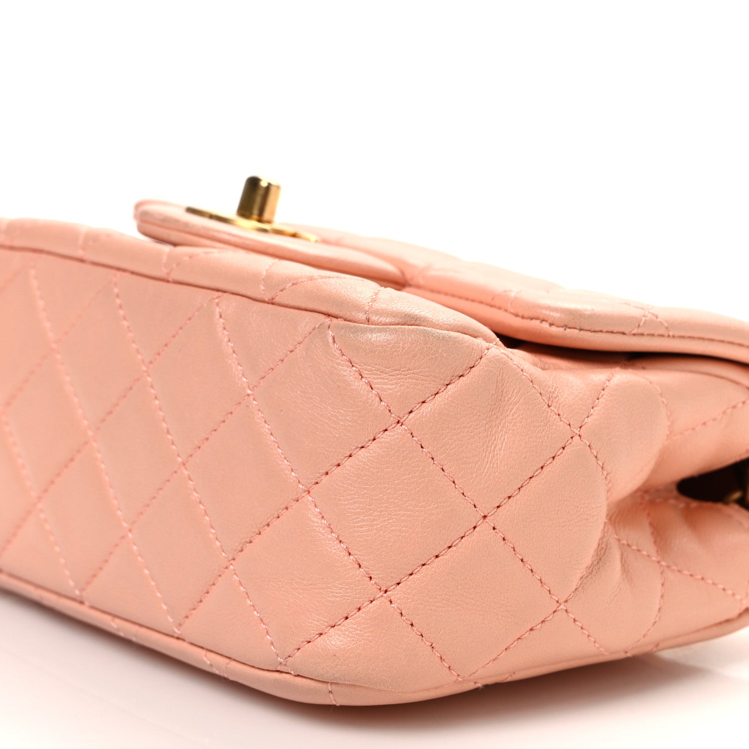 Chanel Lambskin Quilted Mini Pearl Crush Flap Light Orange 10 of 13