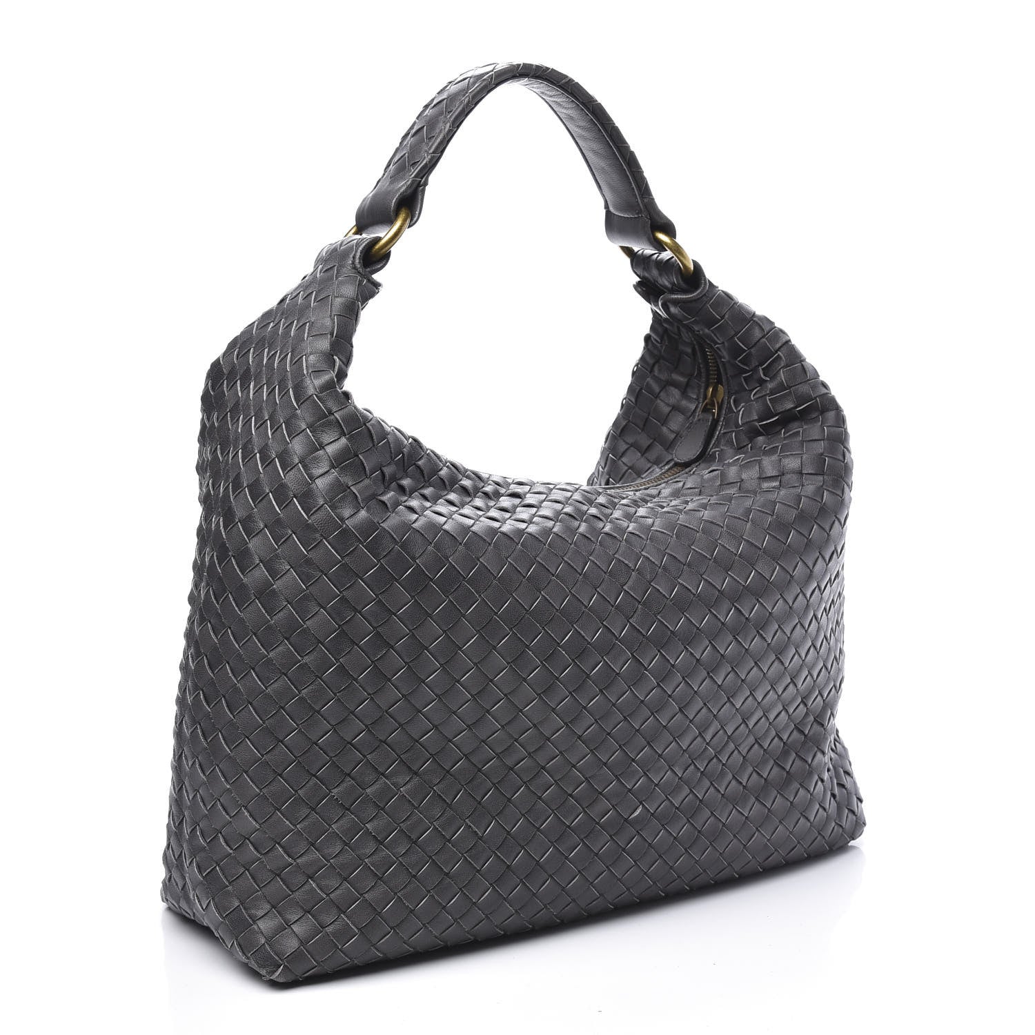 Bottega Veneta Nappa Intrecciato Pyramid Hobo Ferro Gray 2 of 9
