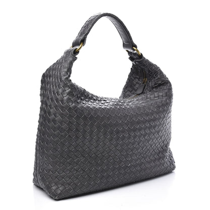 Bottega Veneta Nappa Intrecciato Pyramid Hobo Ferro Gray 2 of 9