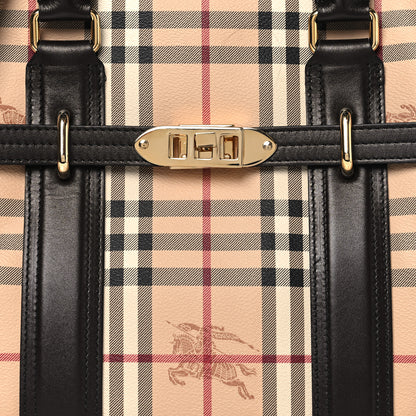Burberry Haymarket Check Medium Minford Portrait Tote Chocolate 7 of 9