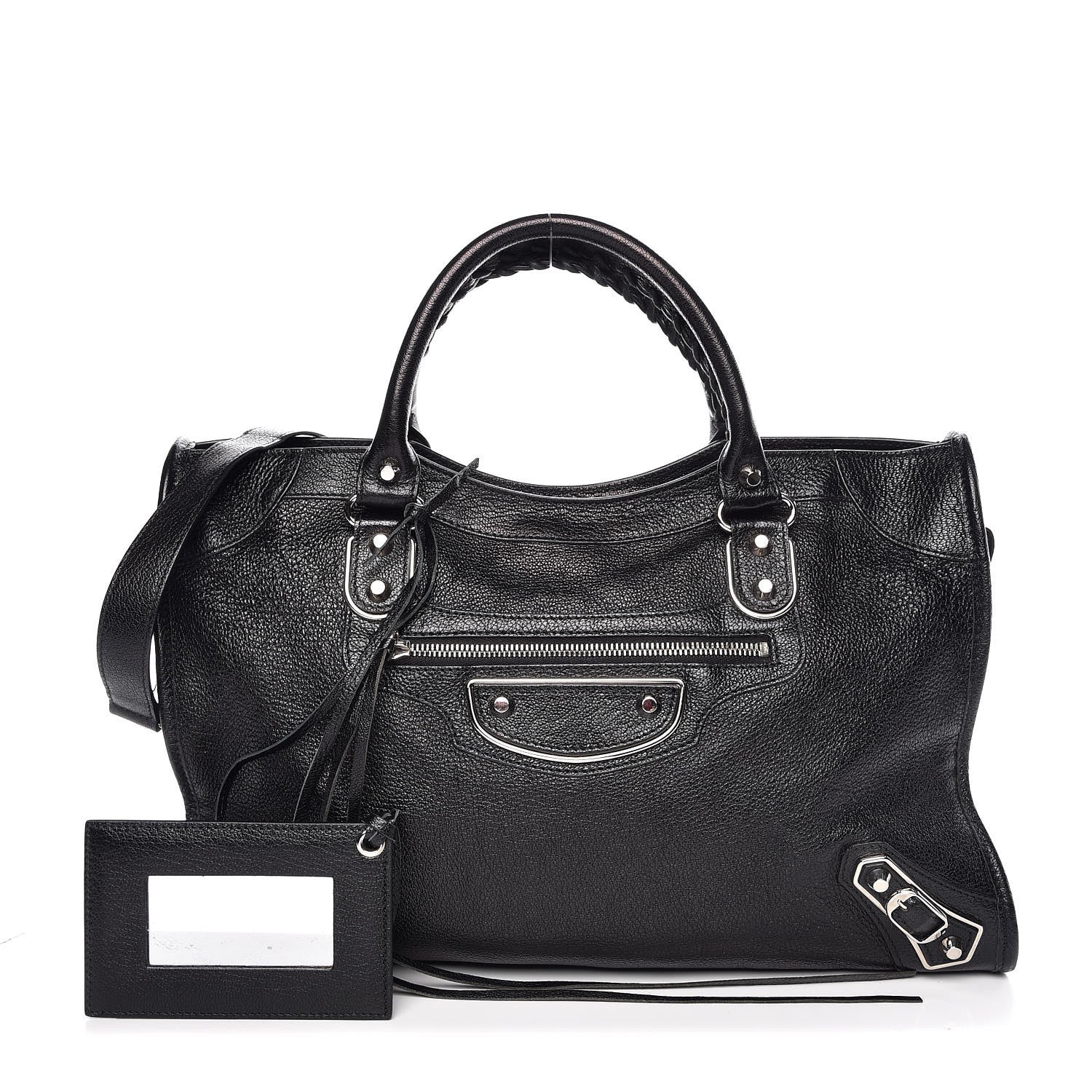 Balenciaga Chevre Silver Metallic Edge Hardware City Black 1 of 8