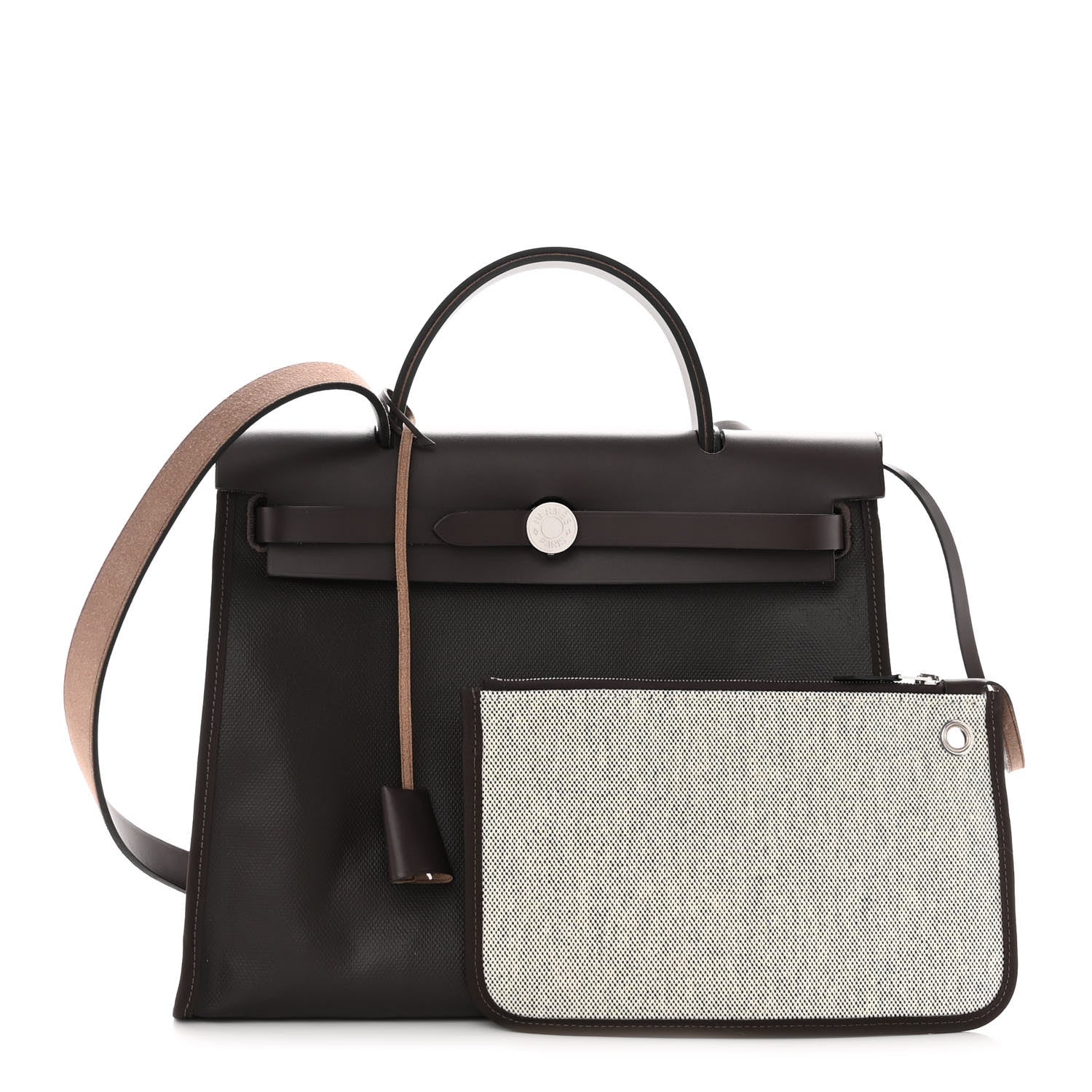 Hermes Toile H Berline Vache Hunter Herbag Zip PM 31 Cassis Ecru Black Rouge Sellier 1 of 9